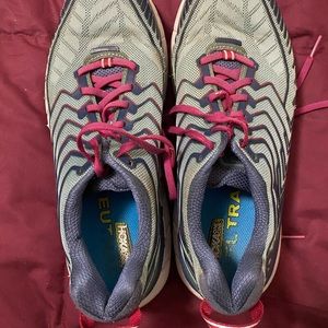 Ladies’ HOKAS, W Clifton 4 Size 10, purple, green, navy. Gently used.